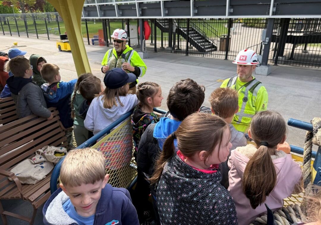 school trip on soo Lock boat tour